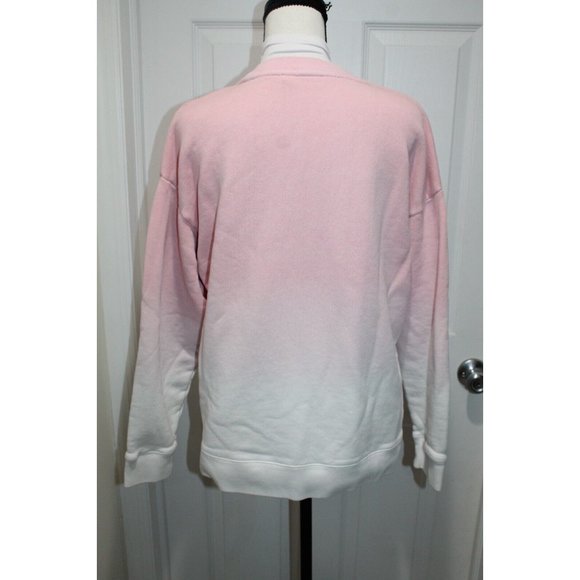 SANDRO Embroidered "Please Love" French cotton-terry pullover sweatshirt ombre 4 - Picture 4 of 7